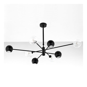 Jupiter 1996 - Candeeiro suspenso MOKA 4xGU10/10W/230V + 4xG9/10W/230V preto/transparente