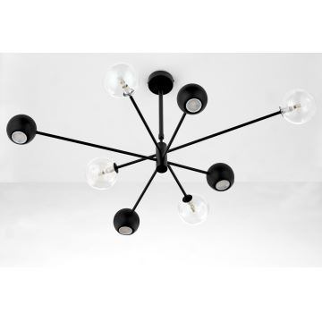 Jupiter 1996 - Candeeiro suspenso MOKA 4xGU10/10W/230V + 4xG9/10W/230V preto/transparente