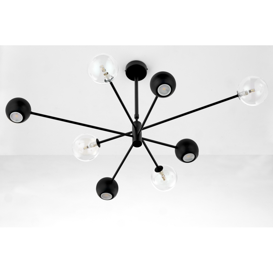 Jupiter 1996 - Candeeiro suspenso MOKA 4xGU10/10W/230V + 4xG9/10W/230V preto/transparente