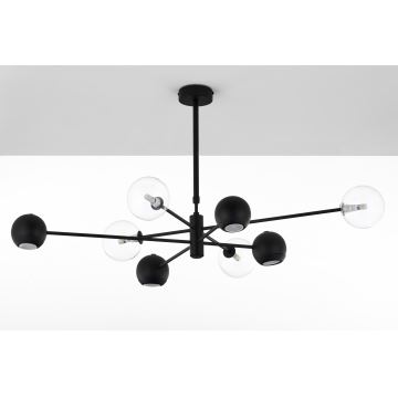 Jupiter 1996 - Candeeiro suspenso MOKA 4xGU10/10W/230V + 4xG9/10W/230V preto/transparente