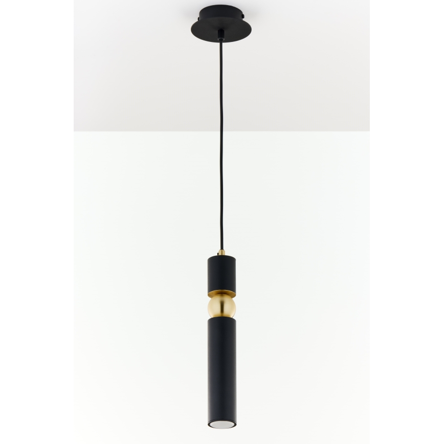 Jupiter 2003 - Candeeiro suspenso ALAS 1xGU10/10W/230V preto/dourado