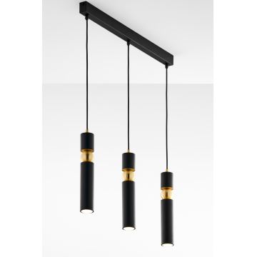 Jupiter 2004 - Candeeiro suspenso ALAS 3xGU10/10W/230V preto/dourado