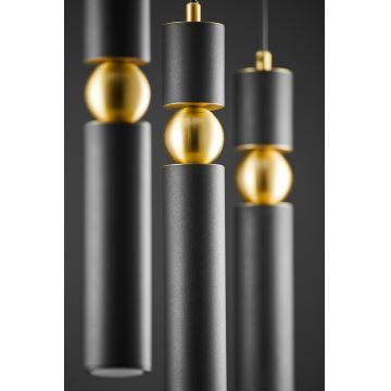 Jupiter 2004 - Candeeiro suspenso ALAS 3xGU10/10W/230V preto/dourado