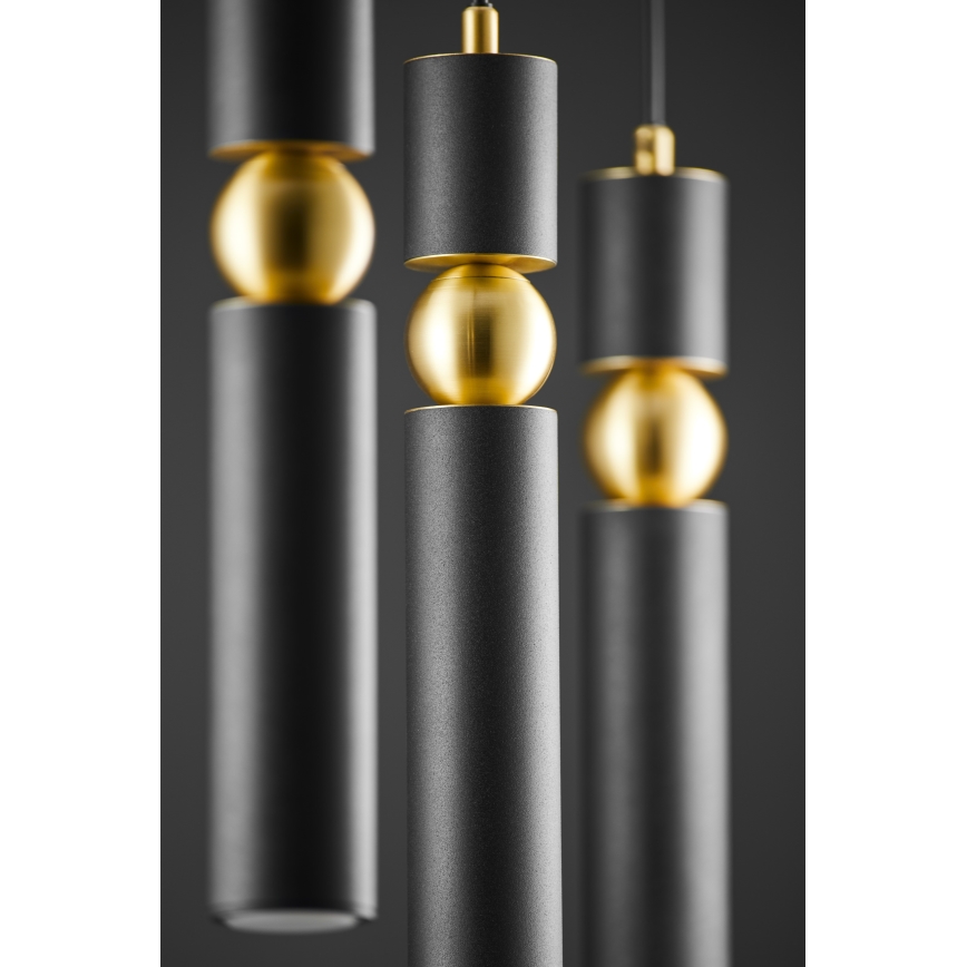 Jupiter 2004 - Candeeiro suspenso ALAS 3xGU10/10W/230V preto/dourado