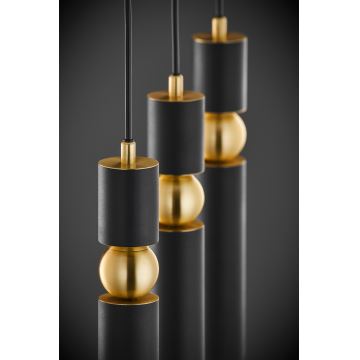 Jupiter 2004 - Candeeiro suspenso ALAS 3xGU10/10W/230V preto/dourado