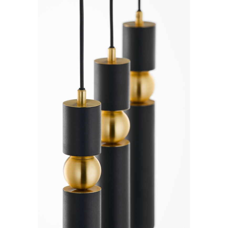 Jupiter 2004 - Candeeiro suspenso ALAS 3xGU10/10W/230V preto/dourado