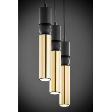 Jupiter 2007 - Candeeiro suspenso ALAS 3xGU10/10W/230V dourado/preto