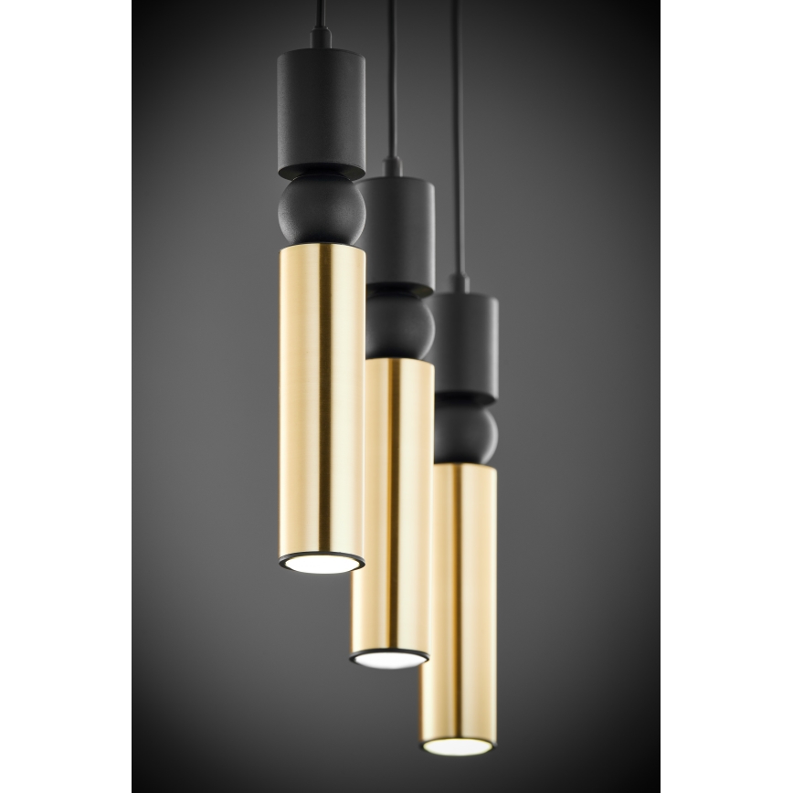 Jupiter 2007 - Candeeiro suspenso ALAS 3xGU10/10W/230V dourado/preto