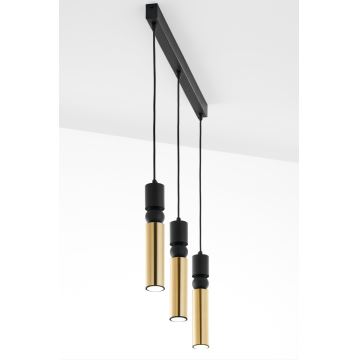 Jupiter 2007 - Candeeiro suspenso ALAS 3xGU10/10W/230V dourado/preto