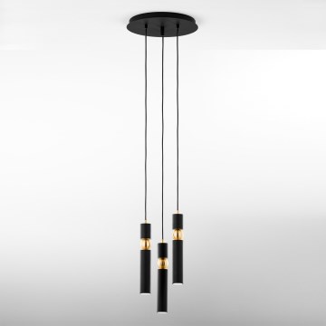 Jupiter 2013 - Candeeiro suspenso ALAS 3xGU10/10W/230V preto/dourado