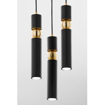 Jupiter 2013 - Candeeiro suspenso ALAS 3xGU10/10W/230V preto/dourado