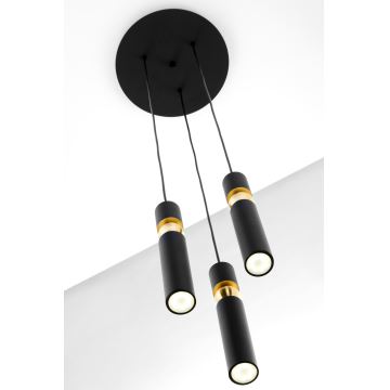 Jupiter 2013 - Candeeiro suspenso ALAS 3xGU10/10W/230V preto/dourado