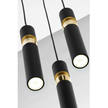 Jupiter 2013 - Candeeiro suspenso ALAS 3xGU10/10W/230V preto/dourado