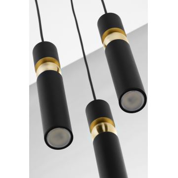 Jupiter 2013 - Candeeiro suspenso ALAS 3xGU10/10W/230V preto/dourado