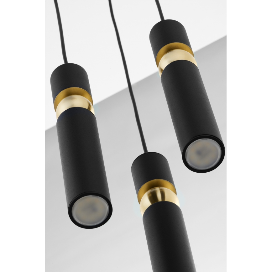 Jupiter 2013 - Candeeiro suspenso ALAS 3xGU10/10W/230V preto/dourado