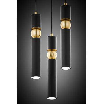 Jupiter 2013 - Candeeiro suspenso ALAS 3xGU10/10W/230V preto/dourado