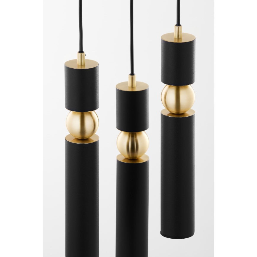 Jupiter 2013 - Candeeiro suspenso ALAS 3xGU10/10W/230V preto/dourado