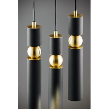 Jupiter 2013 - Candeeiro suspenso ALAS 3xGU10/10W/230V preto/dourado