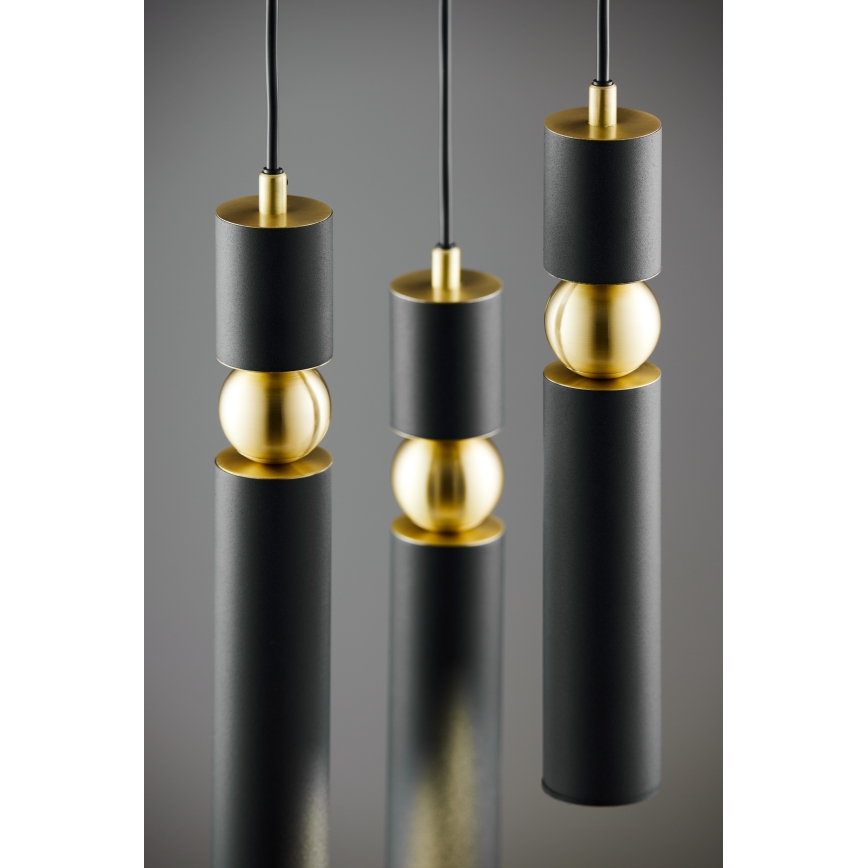 Jupiter 2013 - Candeeiro suspenso ALAS 3xGU10/10W/230V preto/dourado