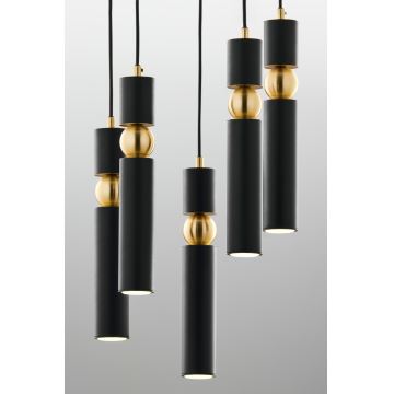 Jupiter 2014 - Candeeiro suspenso ALAS 5xGU10/10W/230V preto/dourado