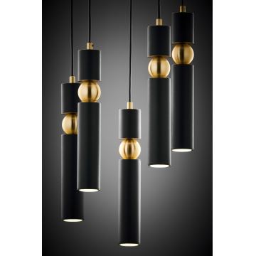 Jupiter 2014 - Candeeiro suspenso ALAS 5xGU10/10W/230V preto/dourado