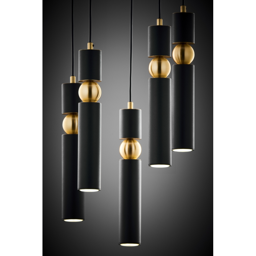 Jupiter 2014 - Candeeiro suspenso ALAS 5xGU10/10W/230V preto/dourado