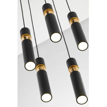 Jupiter 2014 - Candeeiro suspenso ALAS 5xGU10/10W/230V preto/dourado