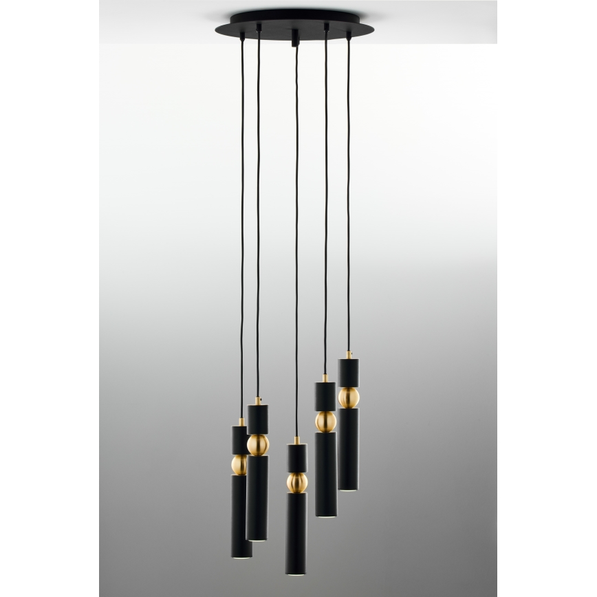 Jupiter 2014 - Candeeiro suspenso ALAS 5xGU10/10W/230V preto/dourado