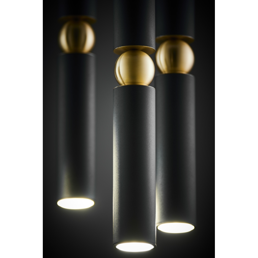 Jupiter 2014 - Candeeiro suspenso ALAS 5xGU10/10W/230V preto/dourado