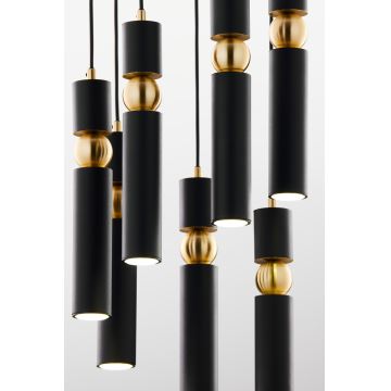 Jupiter 2015 - Candeeiro suspenso ALAS 7xGU10/10W/230V preto/dourado