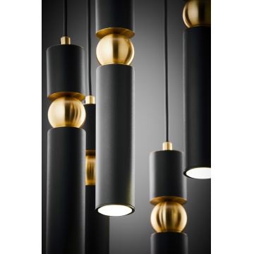 Jupiter 2015 - Candeeiro suspenso ALAS 7xGU10/10W/230V preto/dourado