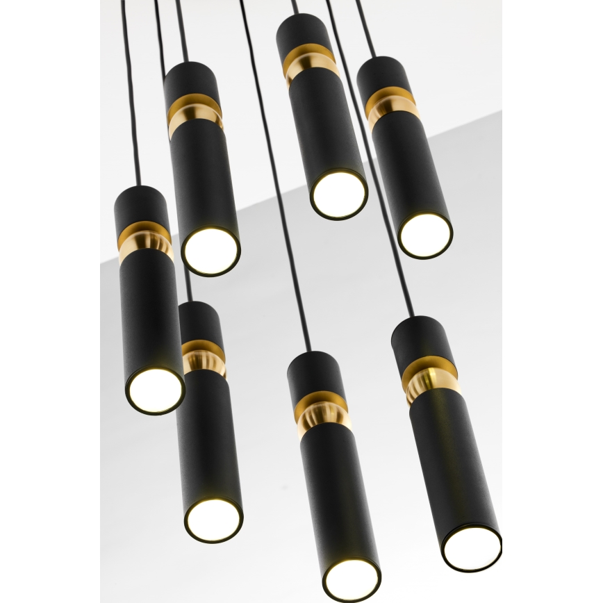 Jupiter 2015 - Candeeiro suspenso ALAS 7xGU10/10W/230V preto/dourado