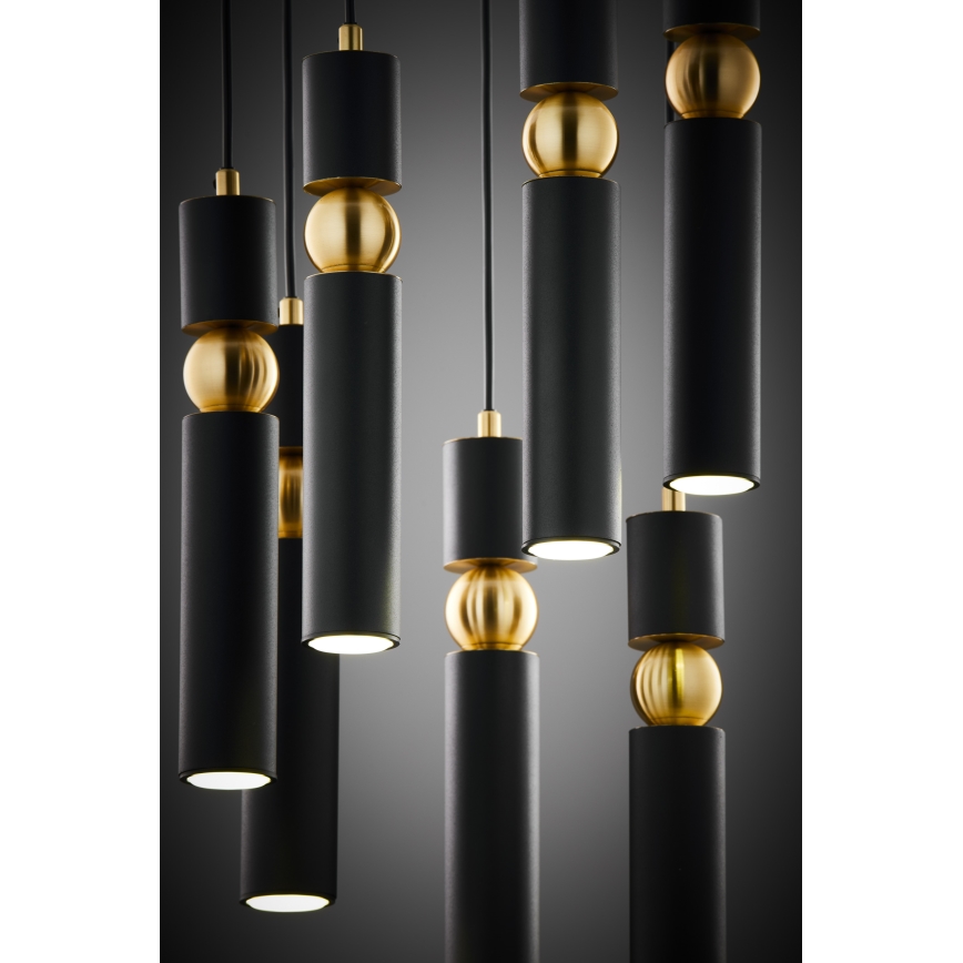 Jupiter 2015 - Candeeiro suspenso ALAS 7xGU10/10W/230V preto/dourado