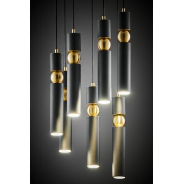 Jupiter 2015 - Candeeiro suspenso ALAS 7xGU10/10W/230V preto/dourado