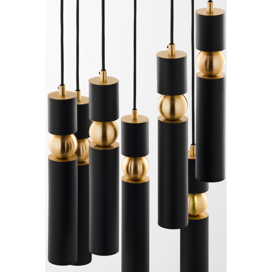 Jupiter 2015 - Candeeiro suspenso ALAS 7xGU10/10W/230V preto/dourado