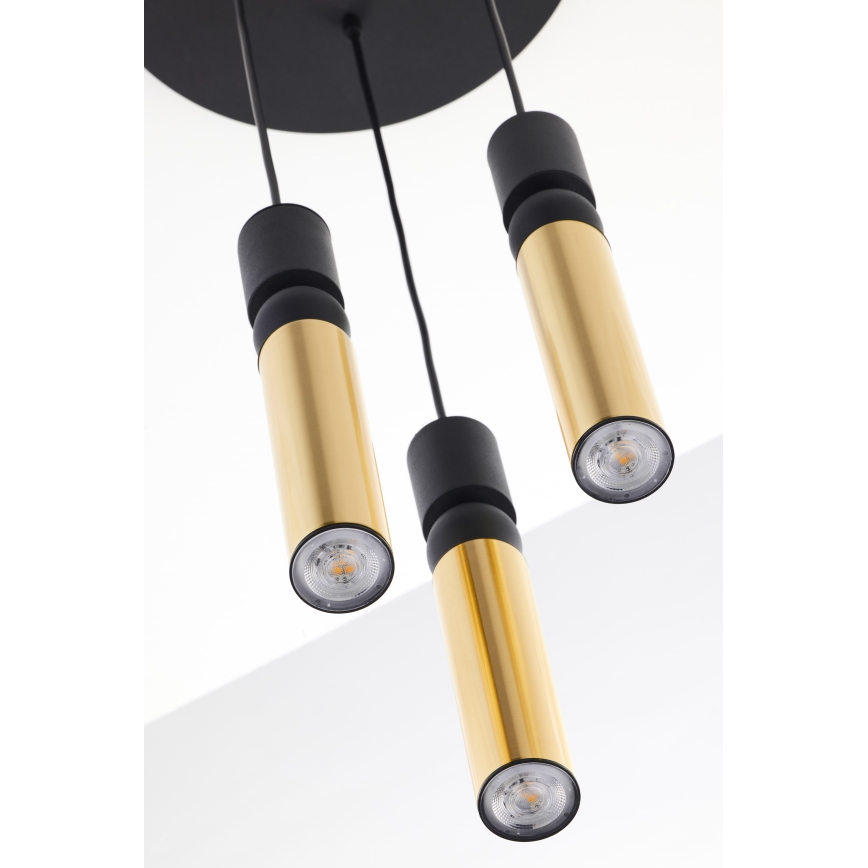 Jupiter 2016 - Candeeiro suspenso ALAS 3xGU10/10W/230V dourado/preto