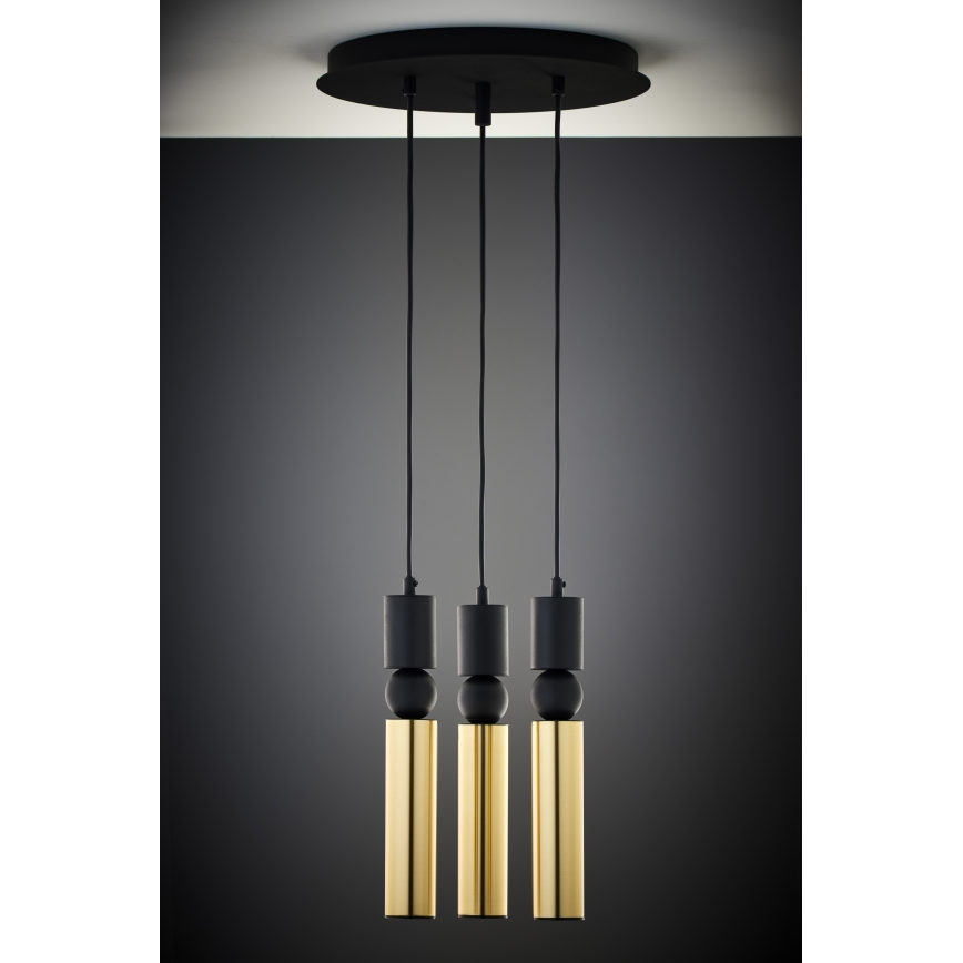 Jupiter 2016 - Candeeiro suspenso ALAS 3xGU10/10W/230V dourado/preto