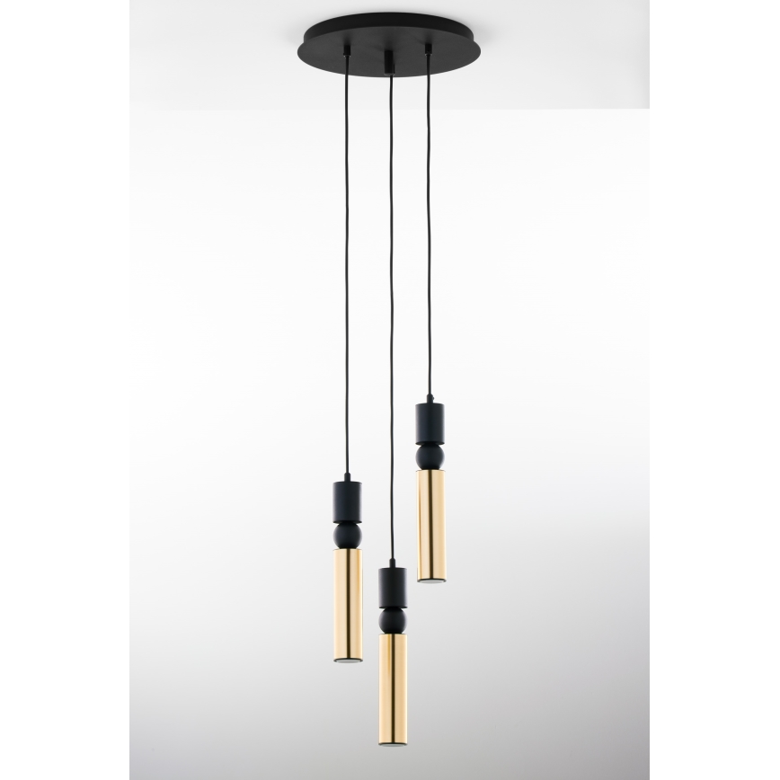 Jupiter 2016 - Candeeiro suspenso ALAS 3xGU10/10W/230V dourado/preto