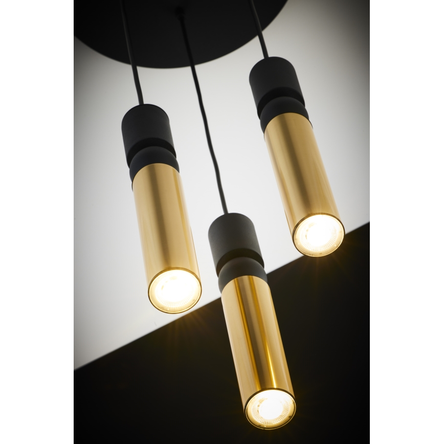 Jupiter 2016 - Candeeiro suspenso ALAS 3xGU10/10W/230V dourado/preto