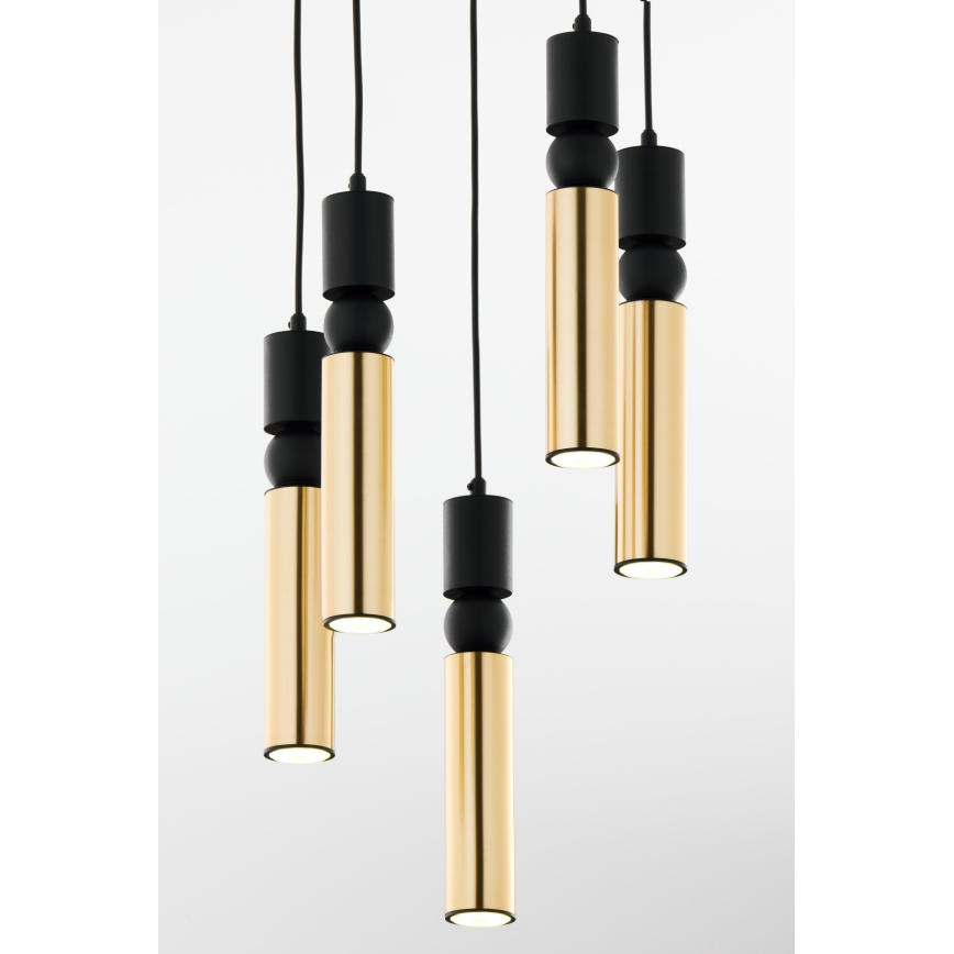 Jupiter 2017 - Candeeiro suspenso ALAS 5xGU10/10W/230V dourado/preto