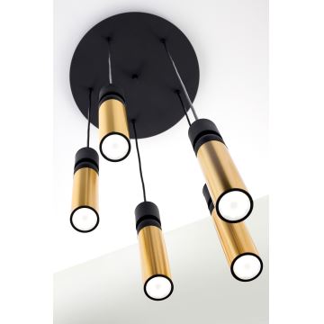 Jupiter 2017 - Candeeiro suspenso ALAS 5xGU10/10W/230V dourado/preto