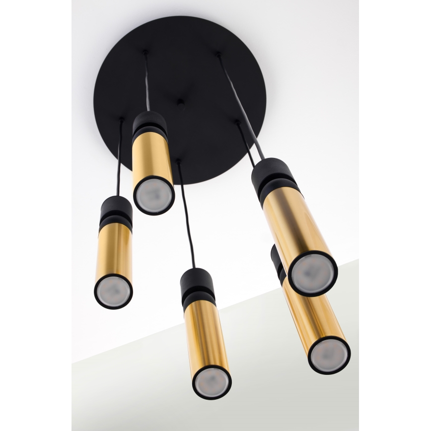 Jupiter 2017 - Candeeiro suspenso ALAS 5xGU10/10W/230V dourado/preto