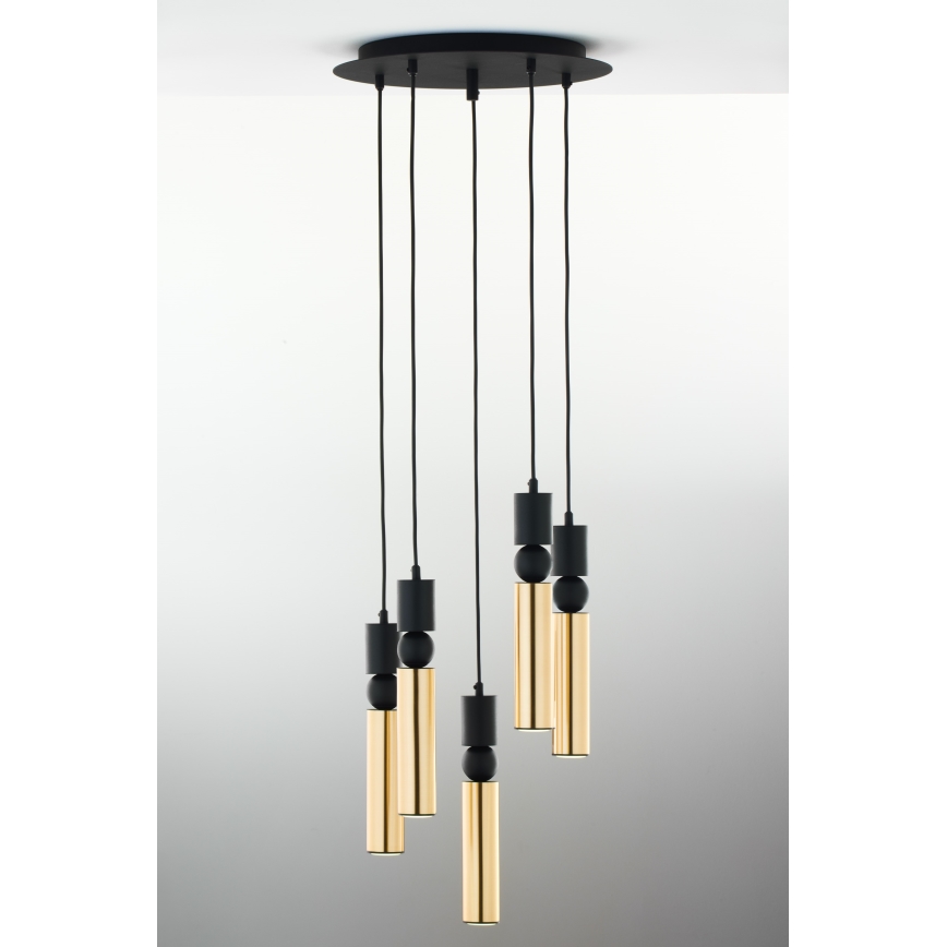 Jupiter 2017 - Candeeiro suspenso ALAS 5xGU10/10W/230V dourado/preto