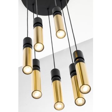 Jupiter 2018 - Candeeiro suspenso ALAS 7xGU10/10W/230V dourado/preto