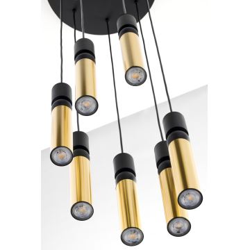 Jupiter 2018 - Candeeiro suspenso ALAS 7xGU10/10W/230V dourado/preto