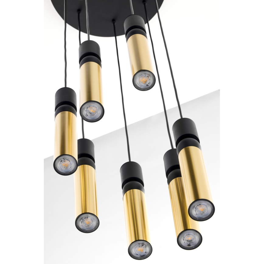 Jupiter 2018 - Candeeiro suspenso ALAS 7xGU10/10W/230V dourado/preto