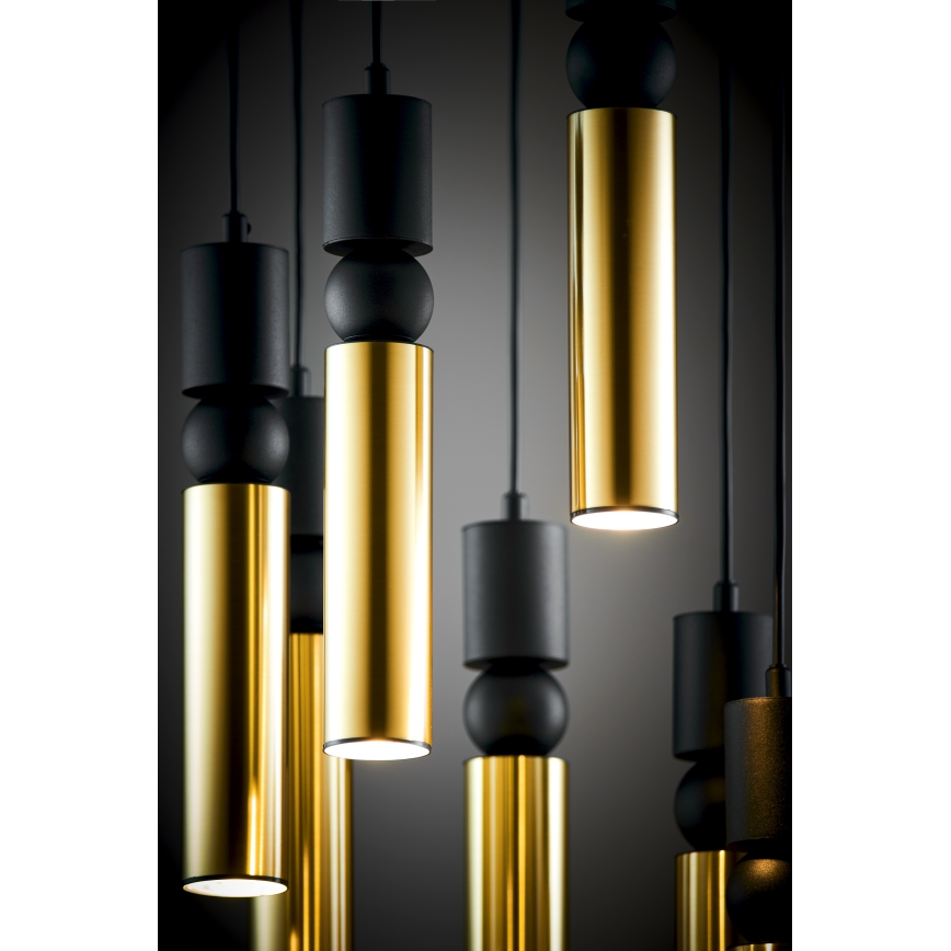 Jupiter 2018 - Candeeiro suspenso ALAS 7xGU10/10W/230V dourado/preto