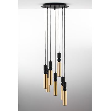 Jupiter 2018 - Candeeiro suspenso ALAS 7xGU10/10W/230V dourado/preto