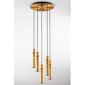 Jupiter 2020 - Candeeiro suspenso ALAS 5xGU10/10W/230V dourado