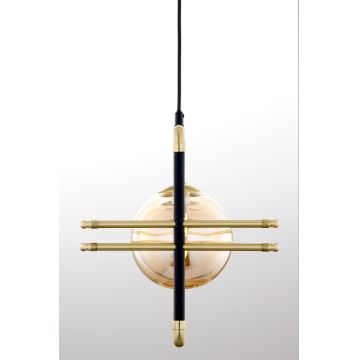 Jupiter 2027 - Candeeiro suspenso FIORI 3xG9/10W/230V preto/dourado/bege